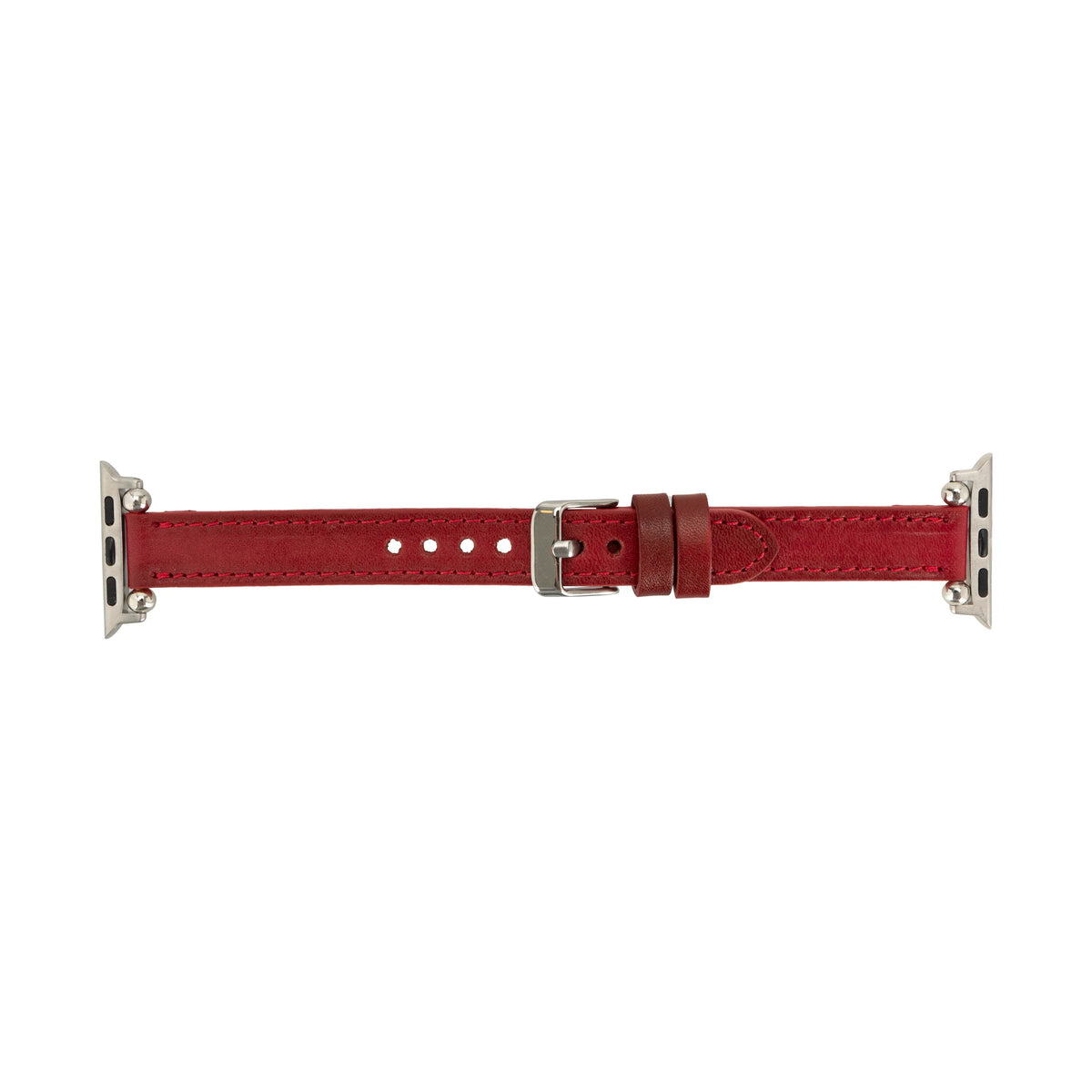 Purple Mizuri Leather Ferro Apple Watch band in 44-49mm sizes, made from genuine leather for a stylish, comfortable fit.