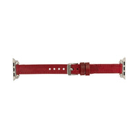 Purple Mizuri Leather Ferro Apple Watch band in 44-49mm sizes, made from genuine leather for a stylish, comfortable fit.
