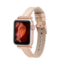 Purple Mizuri Leather Ferro Apple Watch Band in 44-49mm, featuring genuine leather and a sleek, comfortable fit.