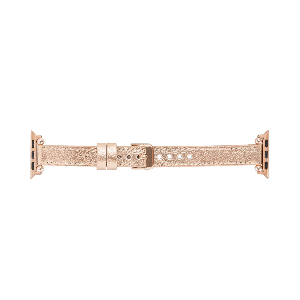 Purple Mizuri Leather Ferro Apple Watch band for 44-49mm models, crafted from genuine leather with a sleek, stylish design.