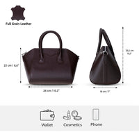 Black Mizuri Leather Lorenza women's medium leather bag with adjustable strap and sleek design, perfect for everyday use.