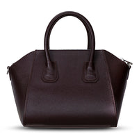 Black Mizuri Leather Lorenza Women's Bag in medium size, featuring smooth leather and stylish design.