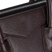 Black Mizuri Leather Lorenza Women's Bag, medium-sized leather handbag with sleek design and top handle for everyday use.