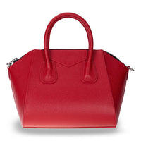 Black Lorenza Leather Women's Bag by Mizuri Leather, medium-sized with sleek design and sturdy handles.