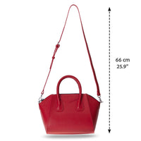 Black Mizuri Leather Lorenza women's medium leather bag with sleek design and sturdy handles.