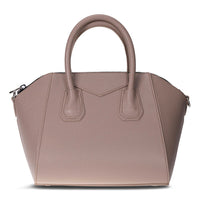 Black Mizuri Leather Lorenza Women's Bag in medium size, stylish leather handbag with durable straps and elegant design.