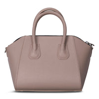 Black Mizuri Leather Lorenza women's medium leather bag with sleek design and sturdy handles.