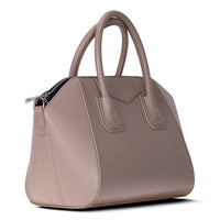 Black Mizuri Leather Lorenza medium women's bag with top handle and sleek design, made from high-quality leather.