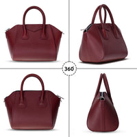 Black Mizuri Leather Lorenza Women's Bag, medium-sized leather handbag with stylish design and versatile carry options.