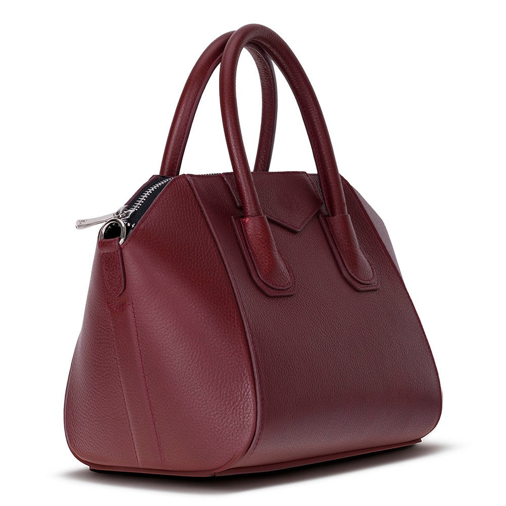 Black Mizuri Leather Lorenza Women's Bag, medium size, featuring smooth leather and elegant design.