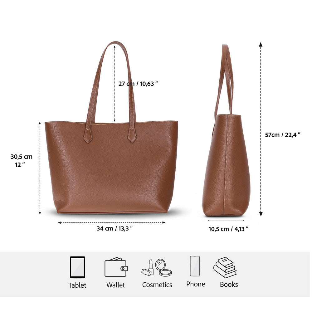 Black Mizuri Leather Solea Women's Bag with sleek leather design and spacious interior, ideal for everyday use.