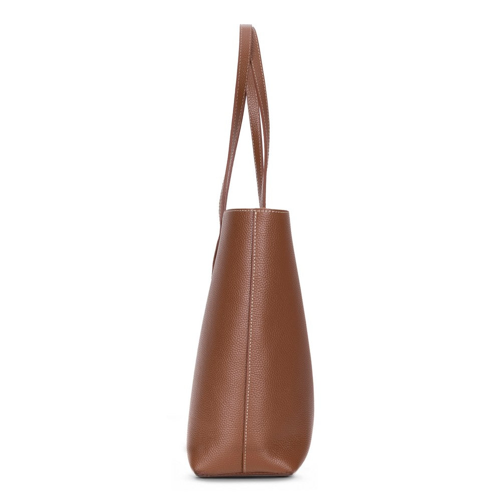 Black Mizuri Leather Solea Women's Bag with sleek design and sturdy leather construction, perfect for everyday use.