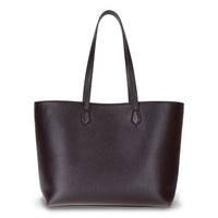 Black Mizuri Leather Solea Women's Bag with sleek design and top handles, made from genuine leather.