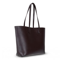 Black Mizuri Leather Solea Women's Bag with sleek leather design and spacious interior for everyday use.