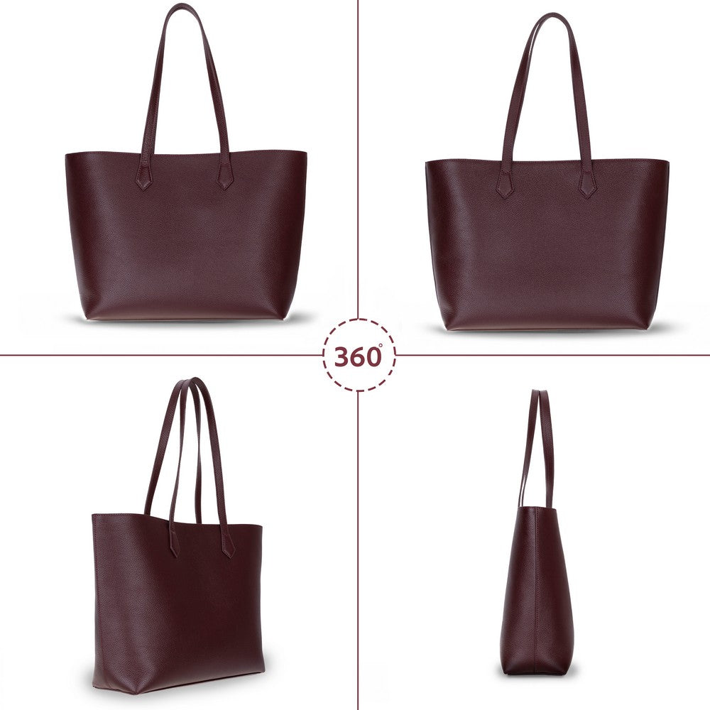 Black Mizuri Leather Solea Women's Bag with sleek design and top handle, made from high-quality leather.