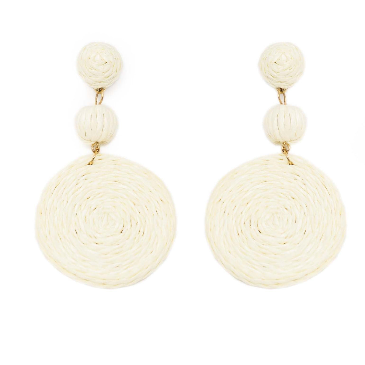 White woven drop accessory by Modafleur featuring intricate woven design and elegant shape, perfect for stylish accessories.