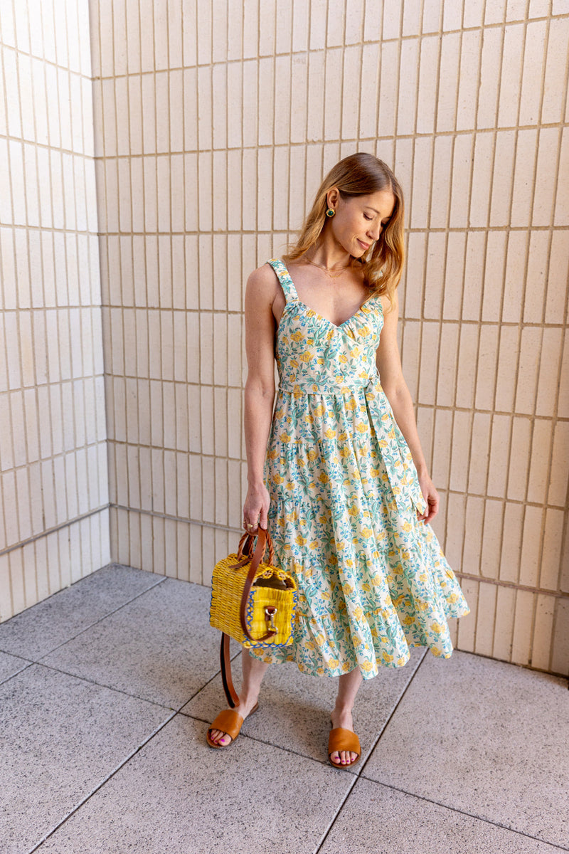 Modafleur The Josette Dress in XS, stylish clothing with a fitted silhouette and elegant design, shown on a model.