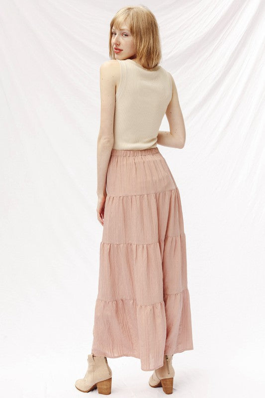 Light blue Miss Sparkling Prairie Maxi Skirt by My Pampered Life Seattle, shown with flowing fabric and casual fit.