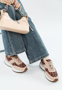 Lepark Real Leather Leopard Print Sneakers by My Pampered Life Seattle, showing stylish leather sneakers with bold leopard pattern.