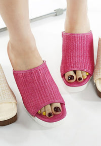 Marengo Raffia Wooden Clogs from My Pampered Life Seattle featuring woven raffia upper and wooden sole, stylish and comfortable footwear.