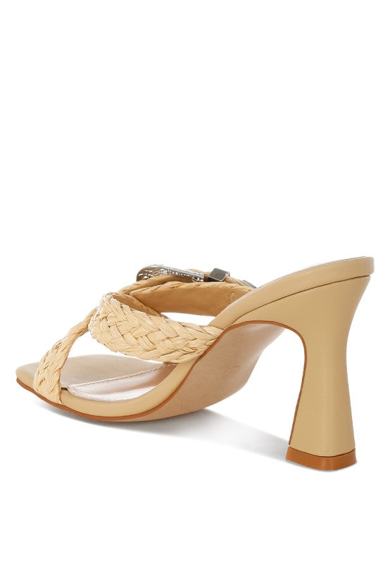 My Pampered Life Seattle Nimaya braided criss-cross strap sandals with tan leather straps and flat sole, stylish summer footwear.
