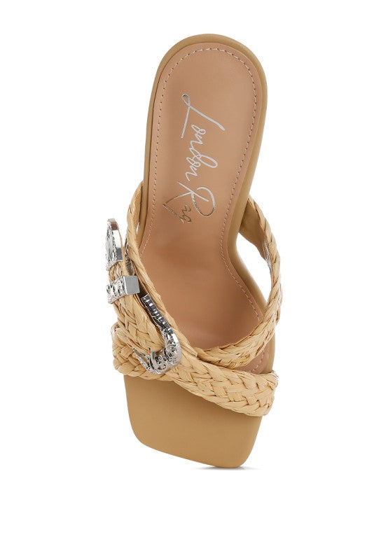 My Pampered Life Seattle Nimaya braided criss-cross strap sandals featuring woven leather straps and a flat sole.