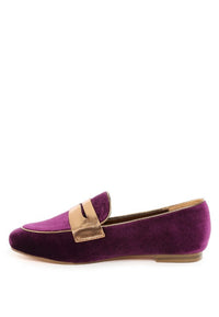 My Pampered Life Seattle Malta Penny Strap Velvet Loafers featuring a classic design and rich velvet material for stylish footwear.