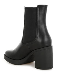 My Pampered Life Seattle Scuala faux leather Chelsea boots with elastic side panels and sleek ankle design.
