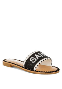 My Pampered Life Seattle Luxe Getaway Beaded Saint Tropez flat slip-on shoes with beaded detailing on the upper.