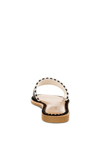 Beaded Saint Tropez flat slip-on shoes by My Pampered Life Seattle, stylish footwear with intricate beading details.