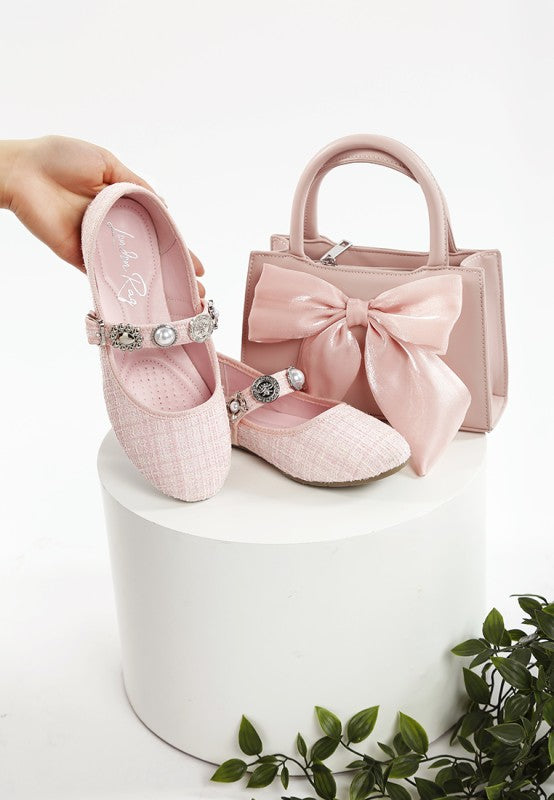 Pink Noyama Charms embellished tweed Mary Janes from My Pampered Life Seattle, stylish footwear for women.