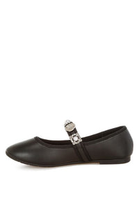 My Pampered Life Seattle Kavana Charms embellished flat Mary Janes with decorative charms and comfortable footwear design.