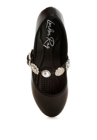 My Pampered Life Seattle Kavana Charms embellished flat Mary Janes with decorative charms and a classic black leather finish.