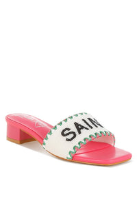 My Pampered Life Seattle Poshta Saint Tropez beaded slip-on heels with stylish embellishments and a sleek design.
