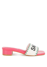 My Pampered Life Seattle Poshta Saint Tropez beaded slip-on heels with elegant detailing and comfortable slip-on design.
