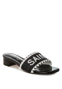 Poshta Saint Tropez beaded slip-on heels by My Pampered Life Seattle, featuring intricate beadwork and stylish design.
