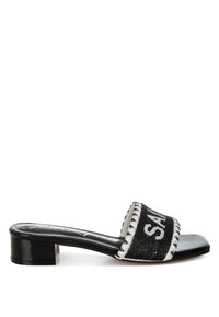 Poshta Saint Tropez beaded slip-on heels in pink with a stylish, beaded design, featuring a comfortable slip-on style from My Pampered Life Seattle.