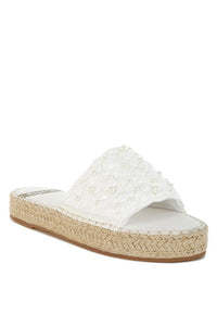 Yakna Pearl Embellished Woven Flats from My Pampered Life Seattle, showcasing woven texture and pearl details on stylish footwear.