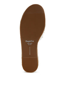 Yakna Pearl Embellished Woven Flats by My Pampered Life Seattle, featuring intricate weaving and pearl details.