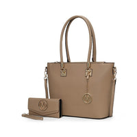 Beige MKF Vanessa tote and wallet set from Mia K, stylish handbag and matching wallet in the MKF Handbag Collection.