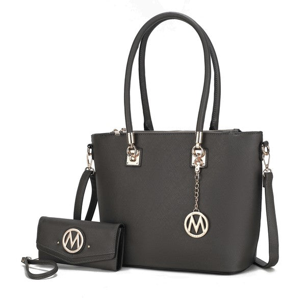 Beige MKF Vanessa tote and wallet set from Mia K in the My Pampered Life Seattle MKF Handbag Collection.
