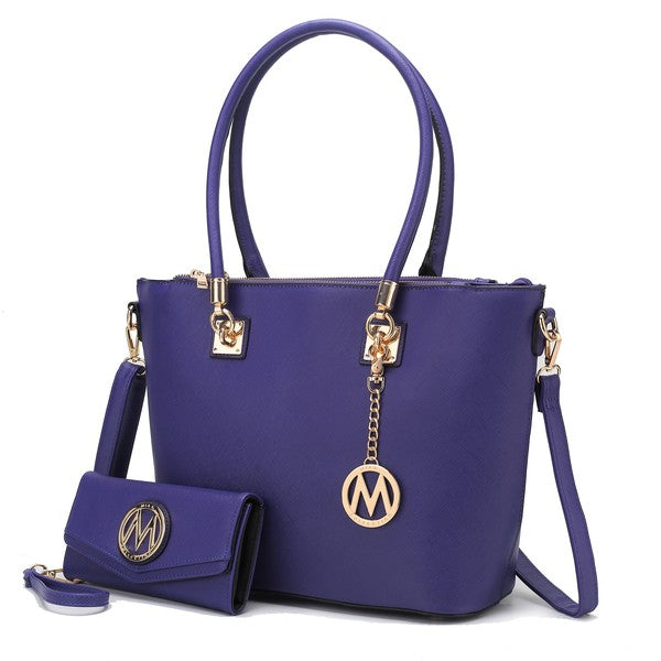 Beige MKF Vanessa tote and wallet set from Mia K, part of the 222 MKF Handbag Collection, featuring stylish, functional accessories.