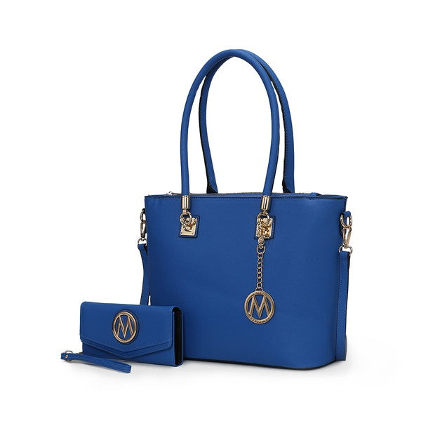 Beige MKF Vanessa tote and wallet set from Mia K, part of the MKF Handbag Collection by My Pampered Life Seattle.
