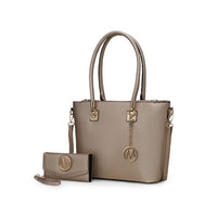 Beige MKF Vanessa tote and wallet set from Mia K, part of My Pampered Life Seattle's 222 MKF Handbag Collection.
