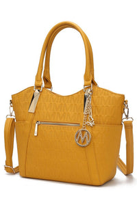 Black MKF Collection Hazel vegan leather tote handbag by Mia K, featuring a spacious design with sturdy handles and minimalist style.