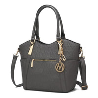 Black MKF Collection Hazel vegan leather tote bag by Mia K, featuring spacious design and sturdy handles.