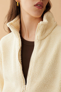 Myra USA Adelina fleece jacket in cozy navy, featuring a zip-up front and soft fleece material.