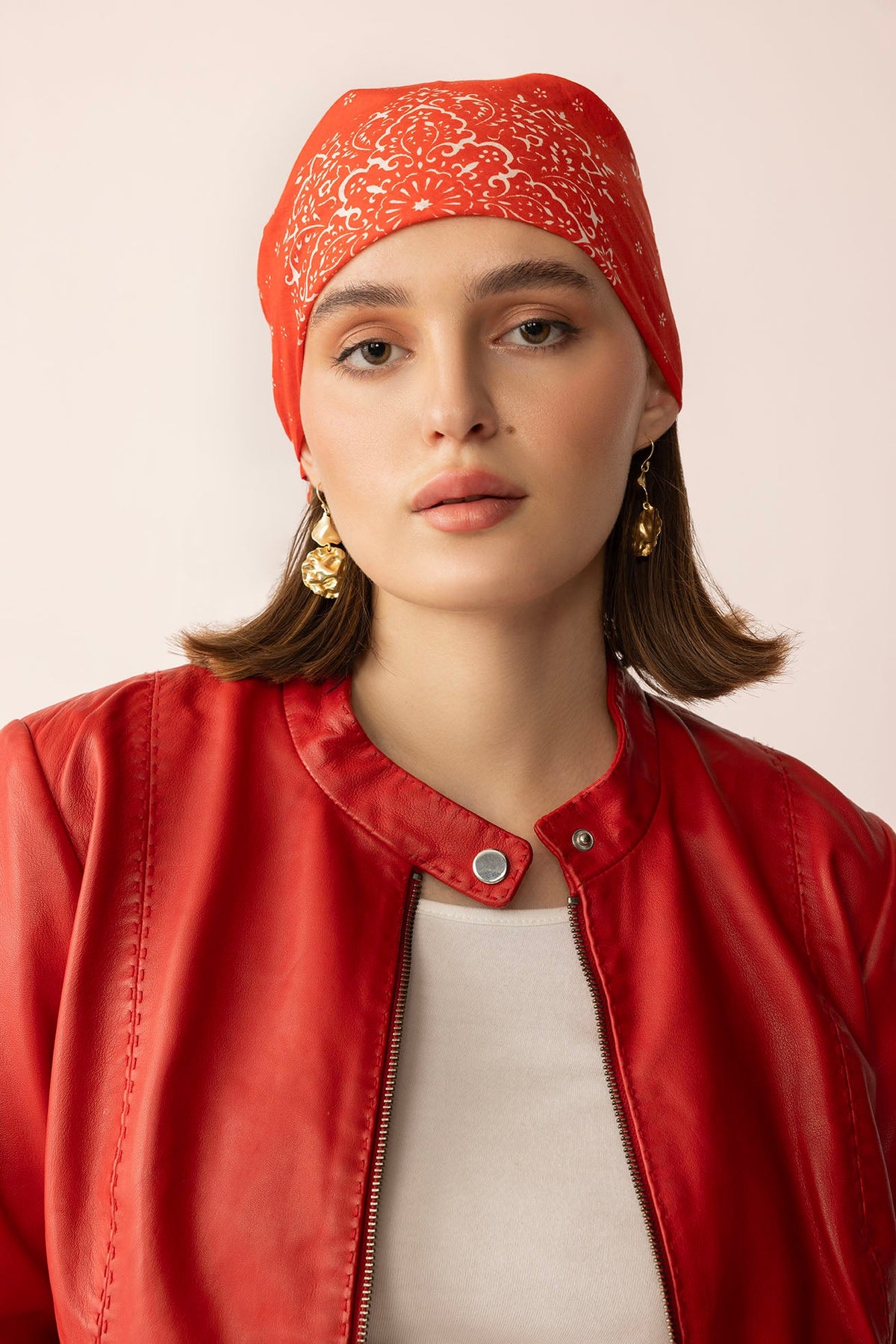 Red Ember Fireline Femme leather jacket by Myra USA, stylish women's leather jacket with sleek design and vibrant color.