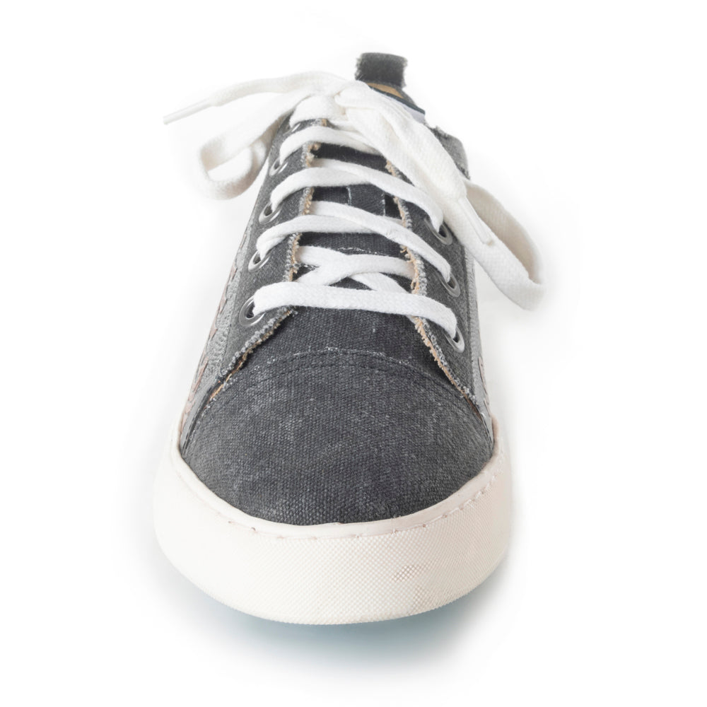 Myra USA limited edition leather sneakers for women with Western lace-up design and textured finish, casual everyday shoes.