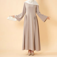 Nida Flared Maxi Dress with Pleated A-Line Skirt & Wide Bell Sleeves(MS435)